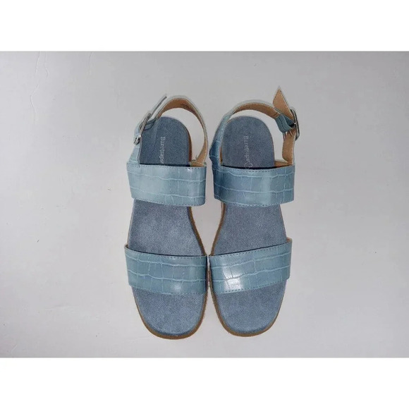 Baretraps Womens Slingback Sandal Blue Leather Crocodile Skin Open Toe Size 7.5M - Picture 6 of 9